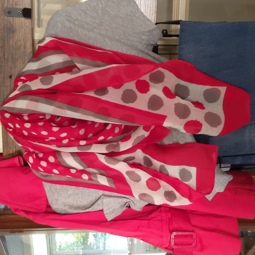 Red, White & Gray Large Square Scarf